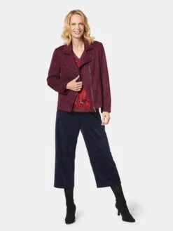 GOLDNER Leren Jassen Tussenjas Dames Bordeaux -Kledingwinkel 04c164ca13b03643879cdac307f46eb7