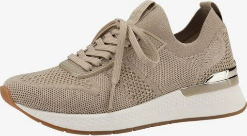 Tamaris Running Sneakers Sneakers Laag Dames Donkerbeige -Kledingwinkel 070efb67c339198a1fc0ae7299f5663e