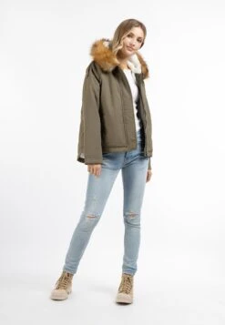 DreiMaster Vintage Winterjassen Winterjas Dames Olijfgroen -Kledingwinkel 0a484452c4d6c1ff17e5f501ff48dece