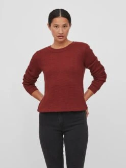 Vila Basic Truien Trui Dalo Dames Rood -Kledingwinkel 0b1ca3c65efdd4ee8c6bbabf60c65050