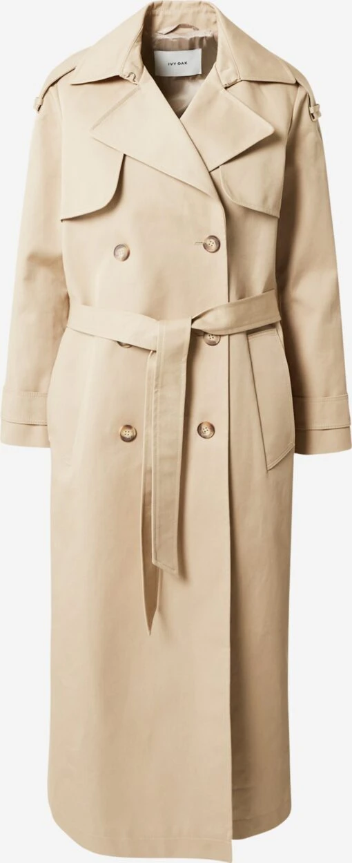 IVY OAK Trenchcoats Tussenmantel CAROLINA Dames Beige -Kledingwinkel 10f1a1b06c16f11bca042d12c6261ba1 scaled