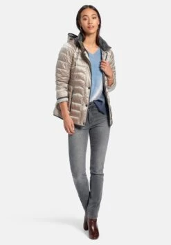 Tussenjassen Tussenjas Wärmende Steppjacke Dames Beige -Kledingwinkel 126ca0b84096aec98a0f803e1266a11f