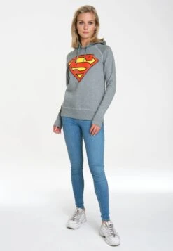 Logoshirt Hoodies Trui Superman - Logo Dames Grijs Gemêleerd -Kledingwinkel 14b8a899ebb30c696e73adb6f192afe2 1