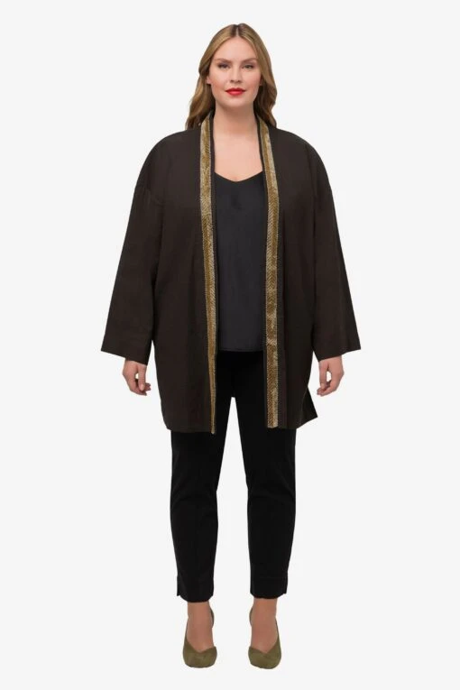 Ulla Popken Ponchos & Kimonos Kimono Dames Bruin -Kledingwinkel 1967029370839746af58b08853399777 scaled