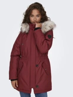 ONLY Parkas Winterparka Dames Rood -Kledingwinkel 207fe4ae2c8036ada83ea2d1baab7271