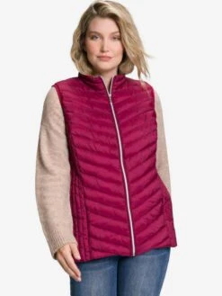 Ulla Popken Bodywarmers Bodywarmer Dames Bourgogne -Kledingwinkel 20a286b68d0e27f721ae644b500bf760