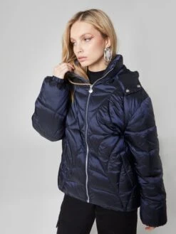 Gewatteerde Jassen Winterjas Lou Dames Donkerblauw -Kledingwinkel 2299676559283353eabc952edc0f1221