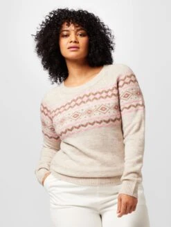 Vero Moda Curve Fijngebreide Truien Trui FIFI FAIRISLE Dames Beige -Kledingwinkel 237c903012c1fa31c7979258a6b38368