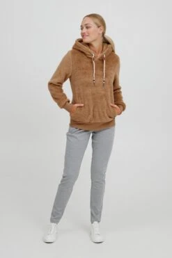 OXMO Hoodies Trui ANNIKEN Dames Bruin -Kledingwinkel 2fd6d8045ca0ed560a73b15a877cd621