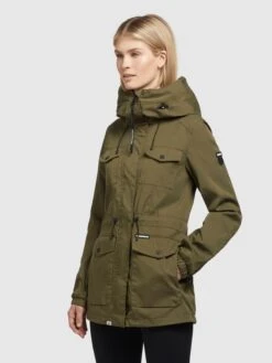 Khujo Parkas Tussenparka ELST Dames Olijfgroen -Kledingwinkel 332bd18064ba173f615e345555ba1bab