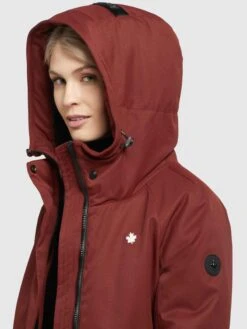 Khujo Parkas Tussenparka Dames Roestrood -Kledingwinkel 3b941b3d10e195148079486c55646784