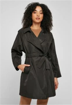 URBAN CLASSICS Trenchcoats Zomerjas Dames Zwart -Kledingwinkel 4171d485f028ce7907af065aa51438ab