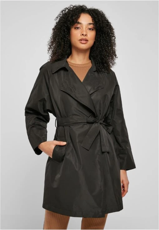 URBAN CLASSICS Trenchcoats Zomerjas Dames Zwart -Kledingwinkel 4171d485f028ce7907af065aa51438ab scaled