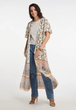 Ponchos & Kimonos Kimono Dames Beige / Crème -Kledingwinkel 54447ba3f045579aabc8f5d49179d898