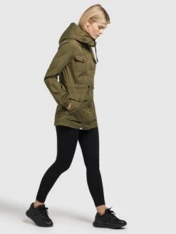 Khujo Parkas Tussenparka ELST Dames Olijfgroen -Kledingwinkel 62820fbd964ef857f01d865a6652b6d0