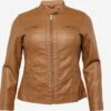 Leren Jassen Tussenjas BANDIT Dames Cognac -Kledingwinkel 6d02bacbd09a1d0b3009ca42dd1ad845