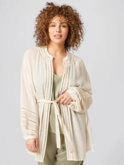 Ponchos & Kimonos Kimono Pernilla Dames Crème -Kledingwinkel 83cde4f48c980e0e0743badeae73a034