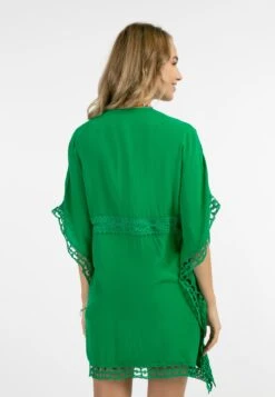 IZIA Ponchos & Kimonos Kimono Dames Groen -Kledingwinkel 84c218d2db82ccedfb3a412c6af3ab86