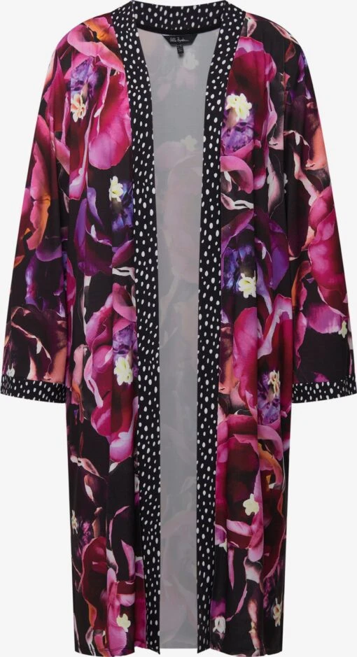 Ulla Popken Ponchos & Kimonos Kimono Dames Pink / Zwart -Kledingwinkel 8e6b21326d44302f61003abbf7134a22 scaled