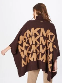 MICHAEL Michael Kors Ponchos & Kimonos Cape Dames Lichtbruin / Donkerbruin -Kledingwinkel 9bb1d1f76f8f24852d57aa53acd772dd