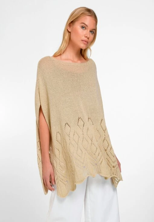 Ponchos & Kimonos Cape Dames Beige -Kledingwinkel 9f08288f1254c99820653010f61cf6df scaled