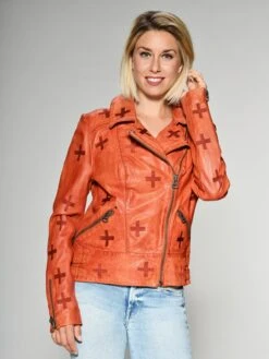 Maze Leren Jassen Tussenjas Movas Dames Oranjerood -Kledingwinkel a55b45798ceaccd49fbf566054292b4a