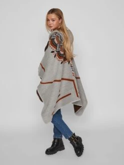 Vila Ponchos & Kimonos Cape Dames Lichtgrijs -Kledingwinkel aeacd5ca531e11ef2c9f66267d1d89ef