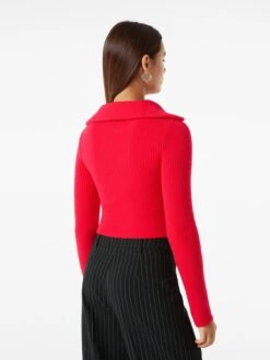 BERSHKA Coltruien Trui Dames Rood -Kledingwinkel b48e0bf0948c2a0a2875b6a3bc789713