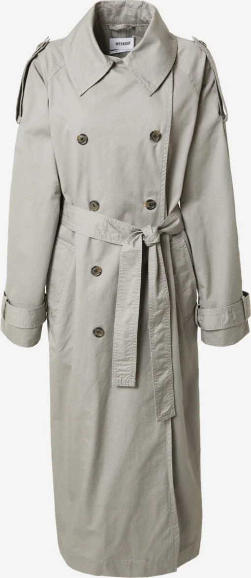 WEEKDAY Trenchcoats Tussenmantel Zenni Dames Stone Grey -Kledingwinkel b653470802a2ddfc2994743c3d4bee38 scaled