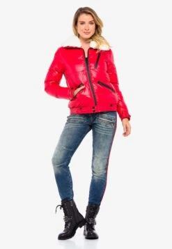 Cipo & Baxx Gewatteerde Jassen Winterjas Spark Dames Rood -Kledingwinkel cebd1f2f508c04da0e4120d9b6450277