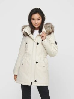 ONLY Parkas Winterparka Iris Dames Crème -Kledingwinkel cf8685fbd8e7a03af322f7a29afddeec