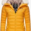 Marikoo Winterjassen Winterjas Nasriin Dames Geel -Kledingwinkel d5586a338236bb0a680b4d5e9efa4cc4