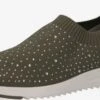 Caprice Slip-on Sneakers Slip-on Dames Groen -Kledingwinkel dcf8f04cc67f99c4904083eca325d1cf