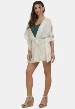 IZIA Ponchos & Kimonos Kimono Dames Wolwit -Kledingwinkel e30ecdfd053166d3d3cc6dd225d3216c