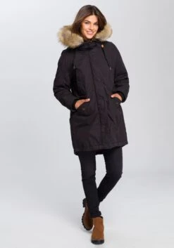 Camel Active Parkas Winterparka Dames Zwart -Kledingwinkel e99ec5c4a8480bb592637529c11627e3