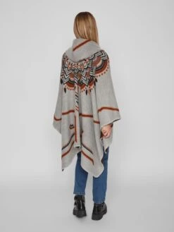 Vila Ponchos & Kimonos Cape Dames Lichtgrijs -Kledingwinkel ef47f12e0c925df22657c047e07b2cdf