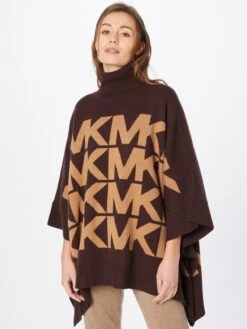 MICHAEL Michael Kors Ponchos & Kimonos Cape Dames Lichtbruin / Donkerbruin -Kledingwinkel f2335573151debd9542bf28a10cc448b