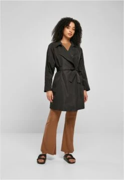 URBAN CLASSICS Trenchcoats Zomerjas Dames Zwart -Kledingwinkel fe510711f3d395a5ea7d1faa683294b8